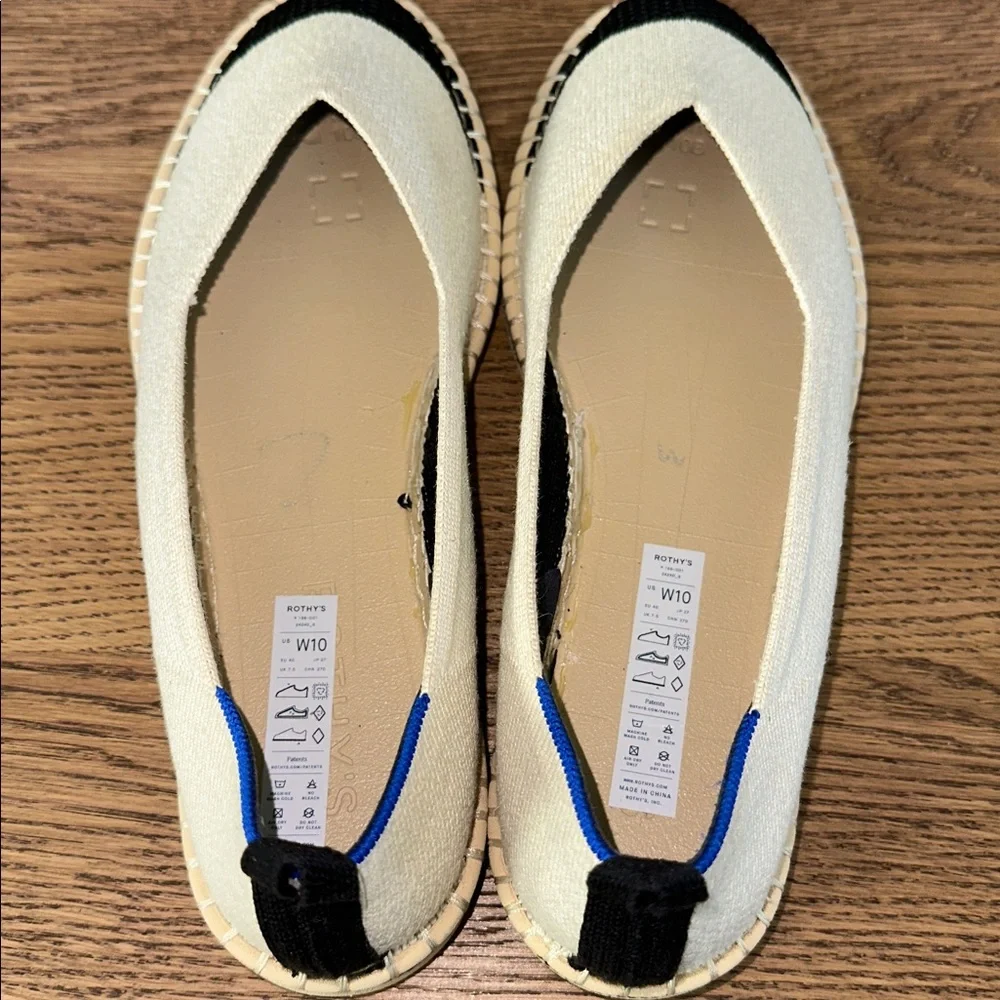 Rothy's Black and Cream Flats Size 10 - Picture 12 of 16